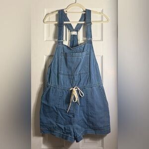Wilfred Denim Blue Jumpsuit with Cream Tie